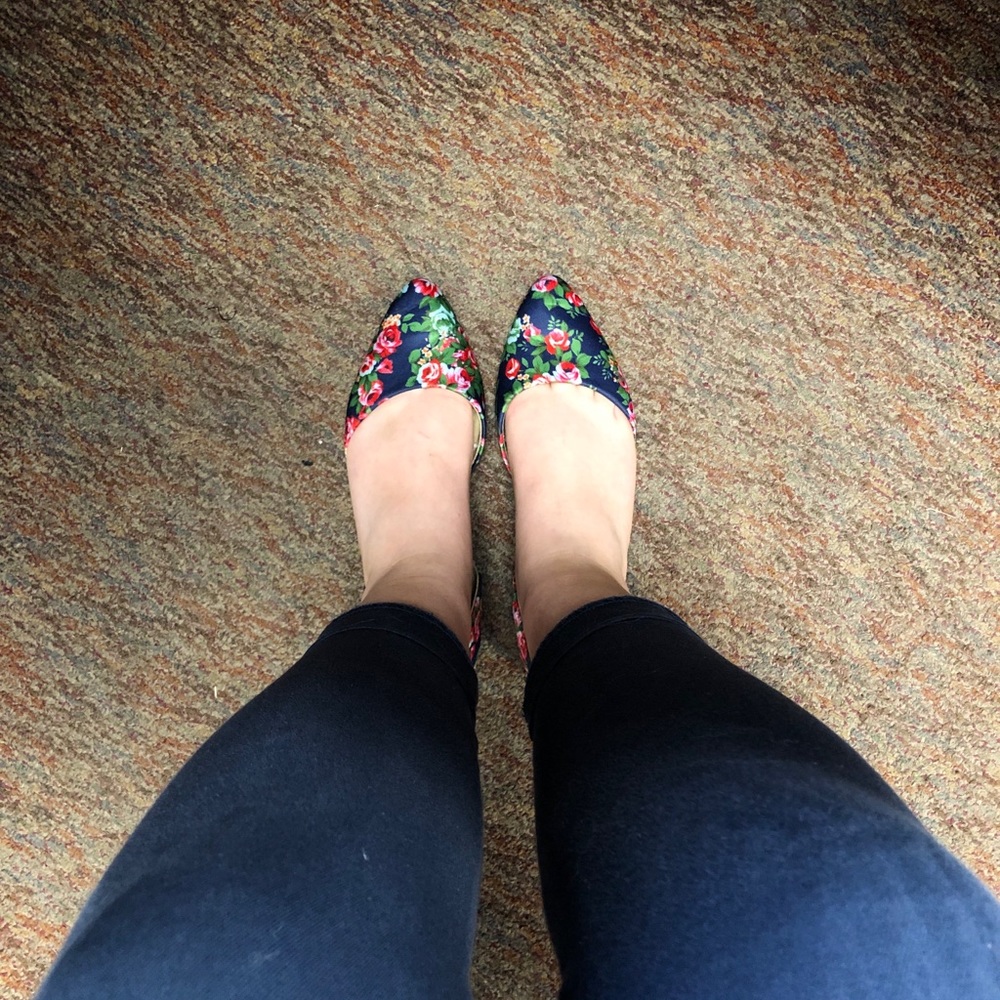 Serra Memory Foam Floral Flats
